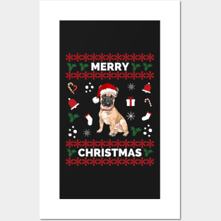 Merry Woofmas Bulldog Christmas Holiday - Bulldog Merry Woofmas Christmas Gift Posters and Art